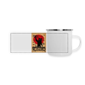 Warrior Cat in War Sky - Panoramic Camper Mug - white - Front