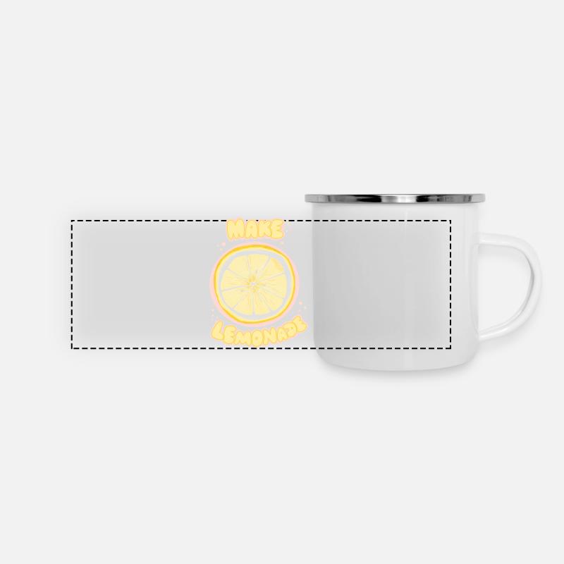 Zitronenlimo - Panorama Emaille-Tasse - Weiß