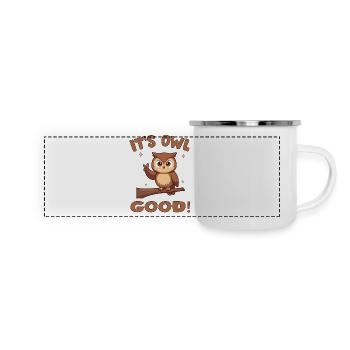 Cute Owl with Encouraging Message - Panoramic Camper Mug - white - Front
