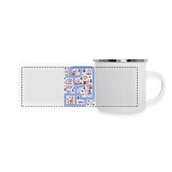 Rue vivante - Mug panoramique émaillé - blanc - Devant