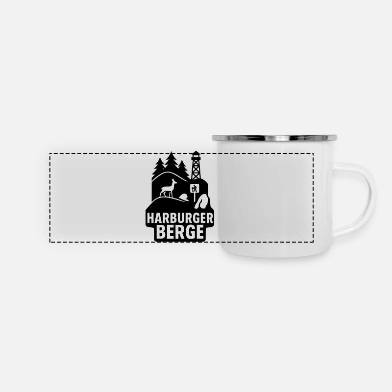Montagnes de Harburg - Mug panoramique émaillé - blanc