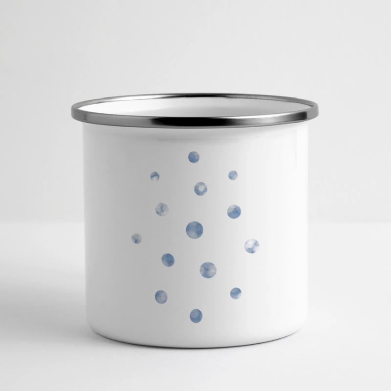 Blue Bokeh Light Points Pattern Panoramic Camper Mug