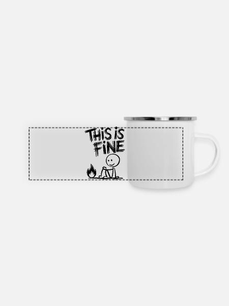 Sarkastisches Doodle - Panorama Emaille-Tasse - Weiß