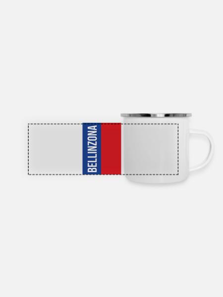 Bellinzona Souvenir  - Panorama Emaille-Tasse - Weiß