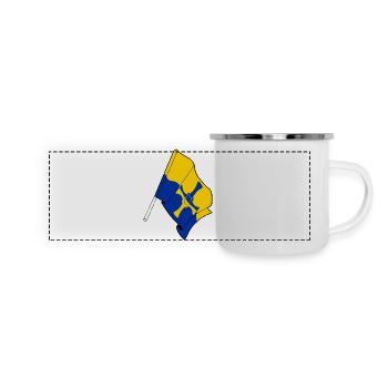 Drapeau de Durham - Mug panoramique émaillé - blanc - Devant