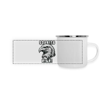 Golden Eagle schwebt hoch auf der Freiheit - Panorama Emaille-Tasse - Weiß - Vorne