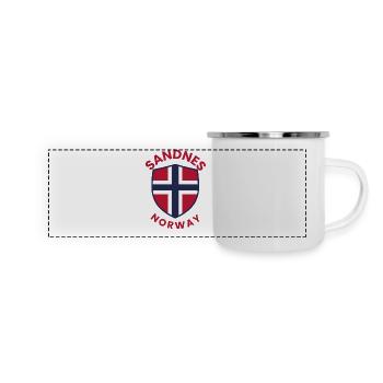 Sandnes-Norwegen-Schild - Panorama Emaille-Tasse - Weiß - Vorne