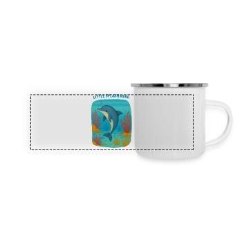 Héros Dauphin Éclaboussant - Mug panoramique émaillé - blanc - Devant