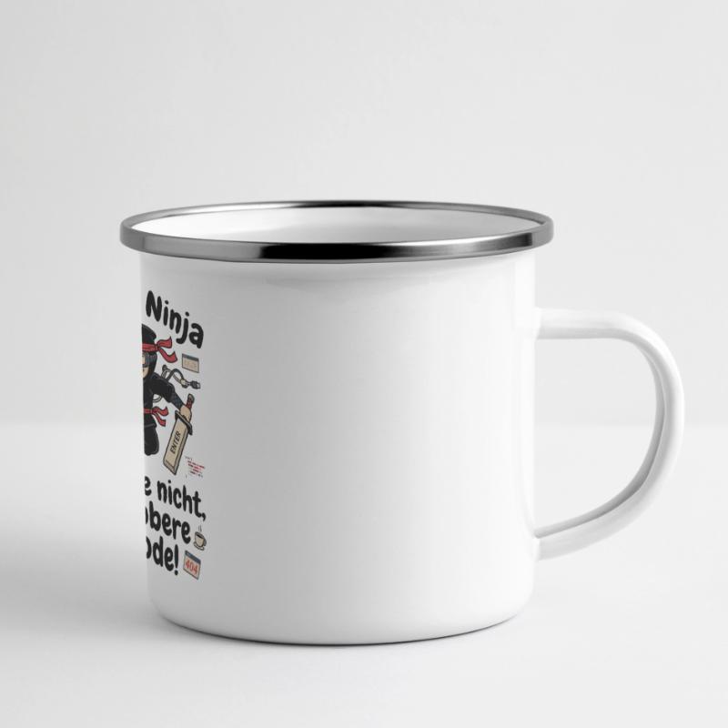 Coder Ninja Programmierer Humor Panorama Emaille-Tasse