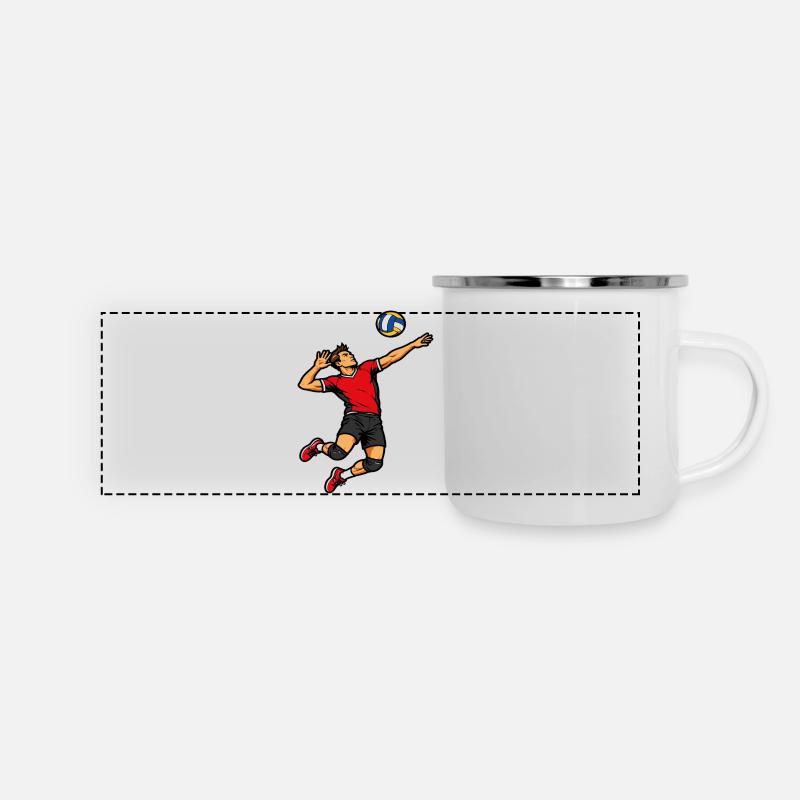 Powerful serving volleyball player - Panoramic Camper Mug - white
