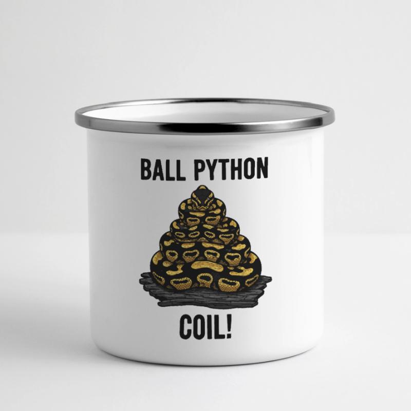 Royal Python Ball Python Coil Reptile Pyramid Panoramic Camper Mug