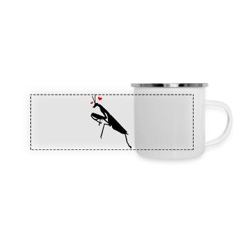 mante_religieuse - Mug panoramique émaillé - blanc - Devant