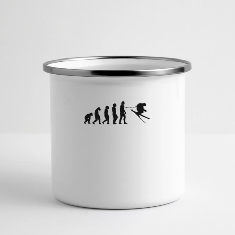 Tshirt Ski Evolution Mug panoramique émaillé