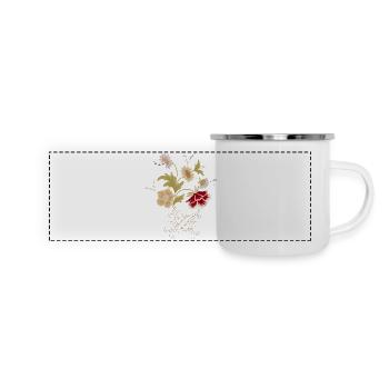 Stickerei - Panorama Emaille-Tasse - Weiß - Vorne