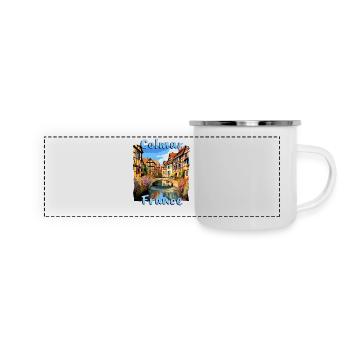 Colmar France Half-Timbered Charm - Panoramic Camper Mug - white - Front