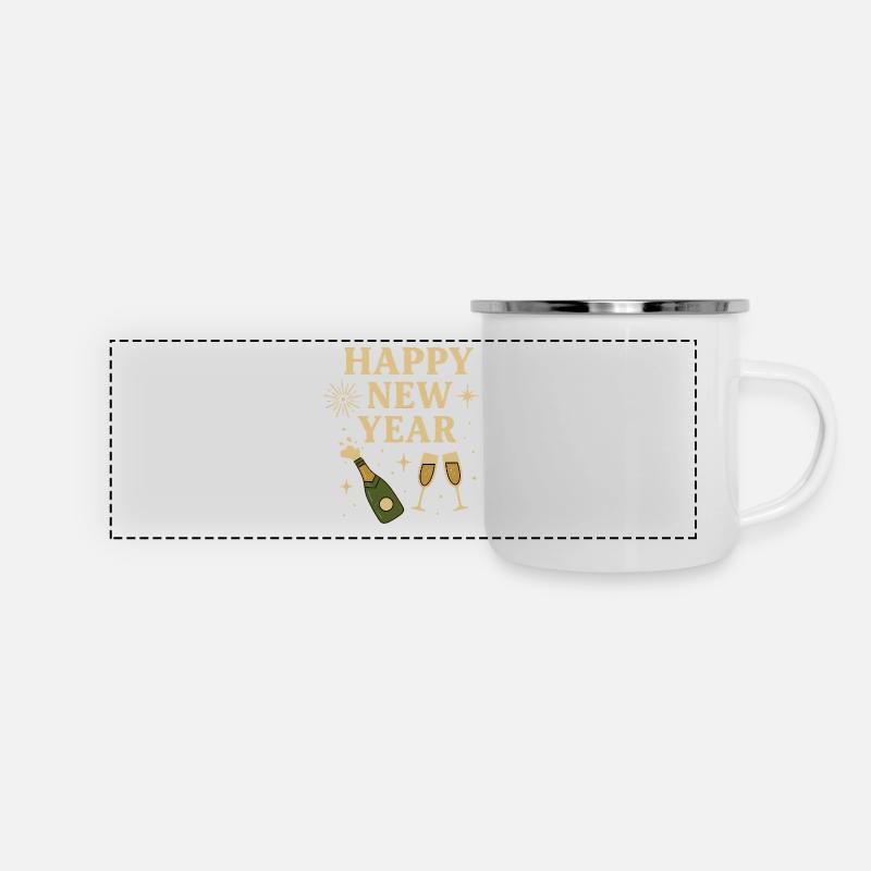 Happy New Year Celebration Design - Panoramic Camper Mug - white