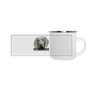 Braque de Weimar - Mug panoramique émaillé - blanc - Devant