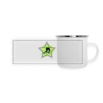 Hockey Star - Mug panoramique émaillé - blanc - Devant