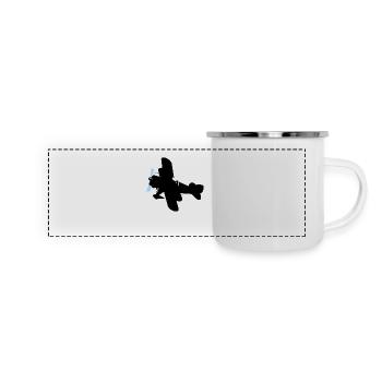 Flugzeug - Panorama Emaille-Tasse - Weiß - Vorne