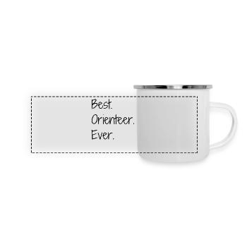 Orienteering / Orienteer / Orientierungslauf - Panorama Emaille-Tasse - Weiß - Vorne