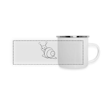 Schnecke lustig zwinkern - Panorama Emaille-Tasse - Weiß - Vorne