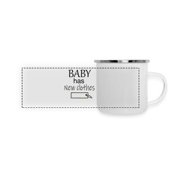 Baby has new clothes - Panorama Emaille-Tasse - Weiß - Vorne