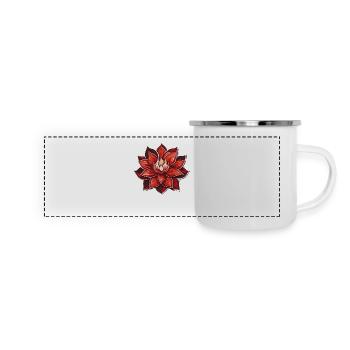 Lotus - Panorama Emaille-Tasse - Weiß - Vorne