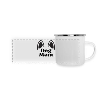 Dog Mom - black - Panoramic Camper Mug - white - Front