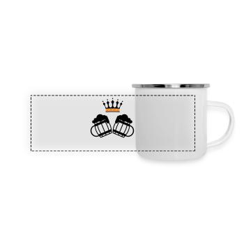 Bier Krone - Panorama Emaille-Tasse - Weiß - Vorne