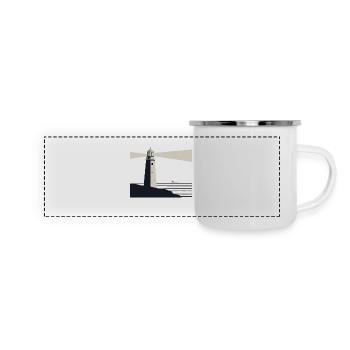 LEUCHTTURM - Panorama Emaille-Tasse - Weiß - Vorne