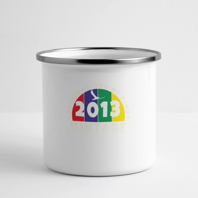 Annata 2013 Retrò - Bursdag Tazza smaltata con vista