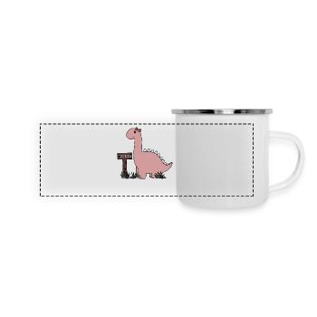 Dino Hanna - Panorama Emaille-Tasse - Weiß - Vorne