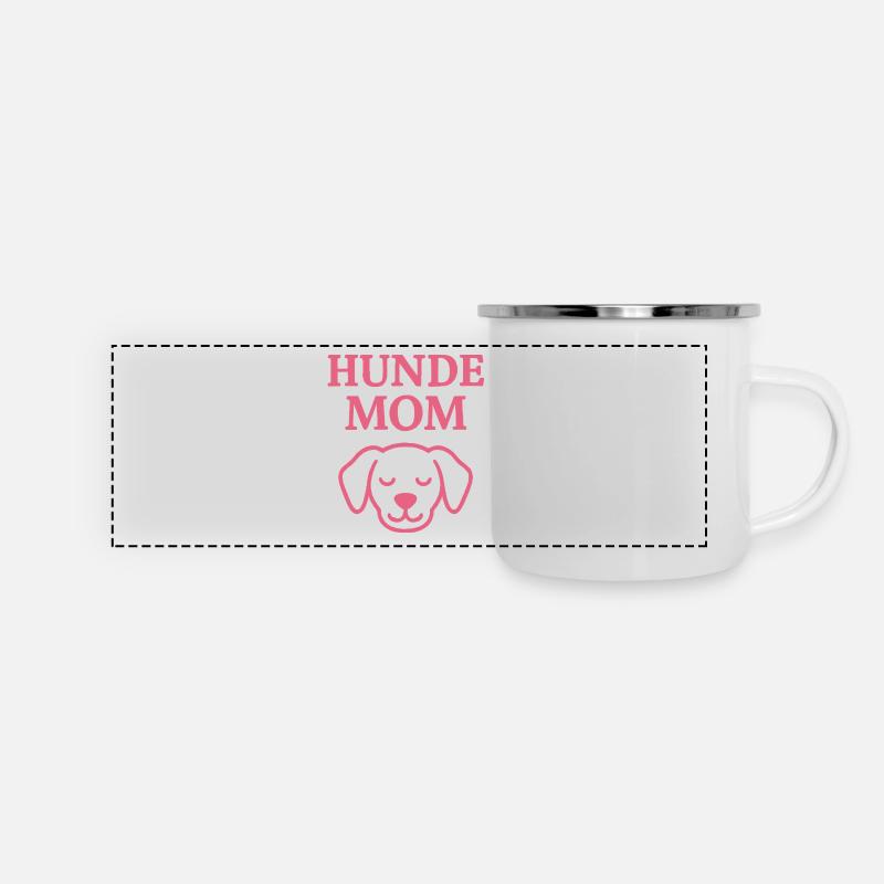 Maman chienne - Mug panoramique émaillé - blanc