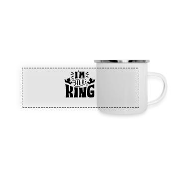 King Design King und Queen 1 - Panorama Emaille-Tasse - Weiß - Vorne