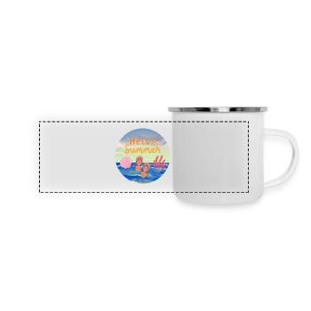 Bonjour l’été - Mug panoramique émaillé - blanc - Devant