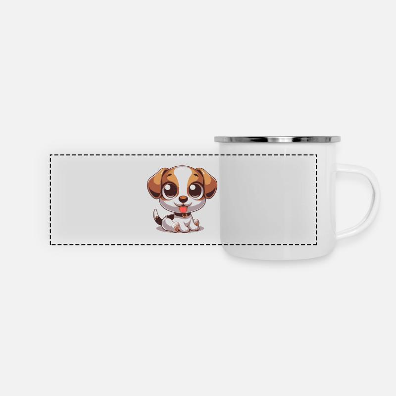 Bébé chien - Mug panoramique émaillé - blanc
