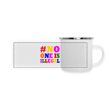 No one is illegal - Mug panoramique émaillé - blanc - Devant