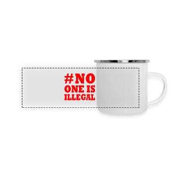 No one is illegal - Mug panoramique émaillé - blanc - Devant