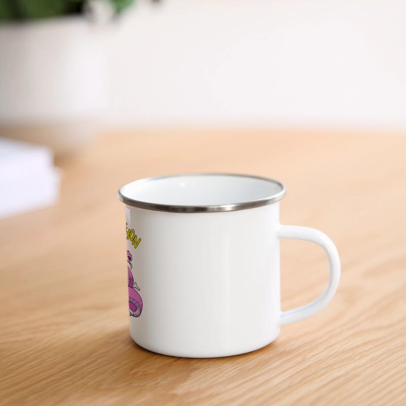 Pink Python Panorama Emaille-Tasse