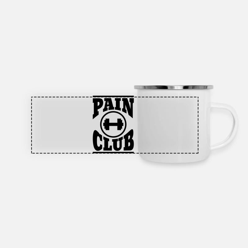 Fitnessstudio - Panorama Emaille-Tasse - Weiß
