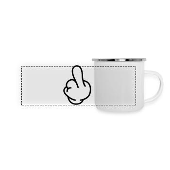 fuck_you_comic_01 - Panorama Emaille-Tasse - Weiß - Vorne