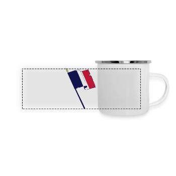 drapeau français - Mug panoramique émaillé - blanc - Devant