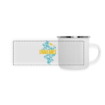 Balearic Islands Waves Pattern - Panoramic Camper Mug - white - Front