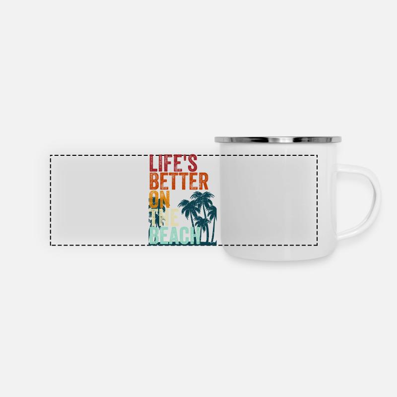 Life's better on the beach - Panoramic Camper Mug - white