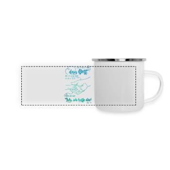 Jesaja Bibelvers Ich helfe dir - Panorama Emaille-Tasse - Weiß - Vorne