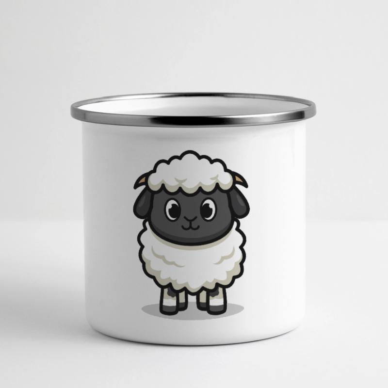 Dolce agnello Tazza smaltata con vista