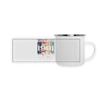 Legendärer Jahrgang 1981 - Panorama Emaille-Tasse - Weiß - Vorne
