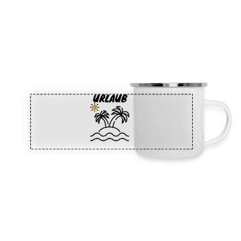Vacances cryptographiques BTC Bitcoin 1 - Mug panoramique émaillé - blanc - Devant