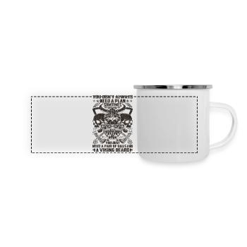 Nordic scandinavia retro viking mystical mythology - Panoramic Camper Mug - white - Front