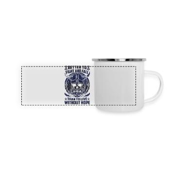 Nordic scandinavia retro viking mystical mythology - Panoramic Camper Mug - white - Front
